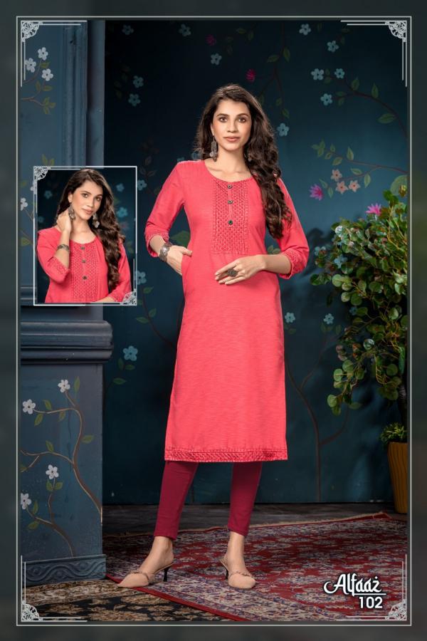 Trendy Alfaaz Vol 1 Rayon Designer Kurti Collecttion